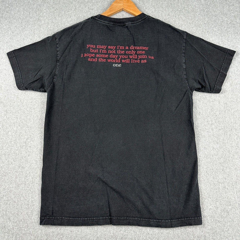 Alstyle T Shirt Mens M Black John Lennon Imagine New York City Graphic Tee AAA - Picture 2 of 9